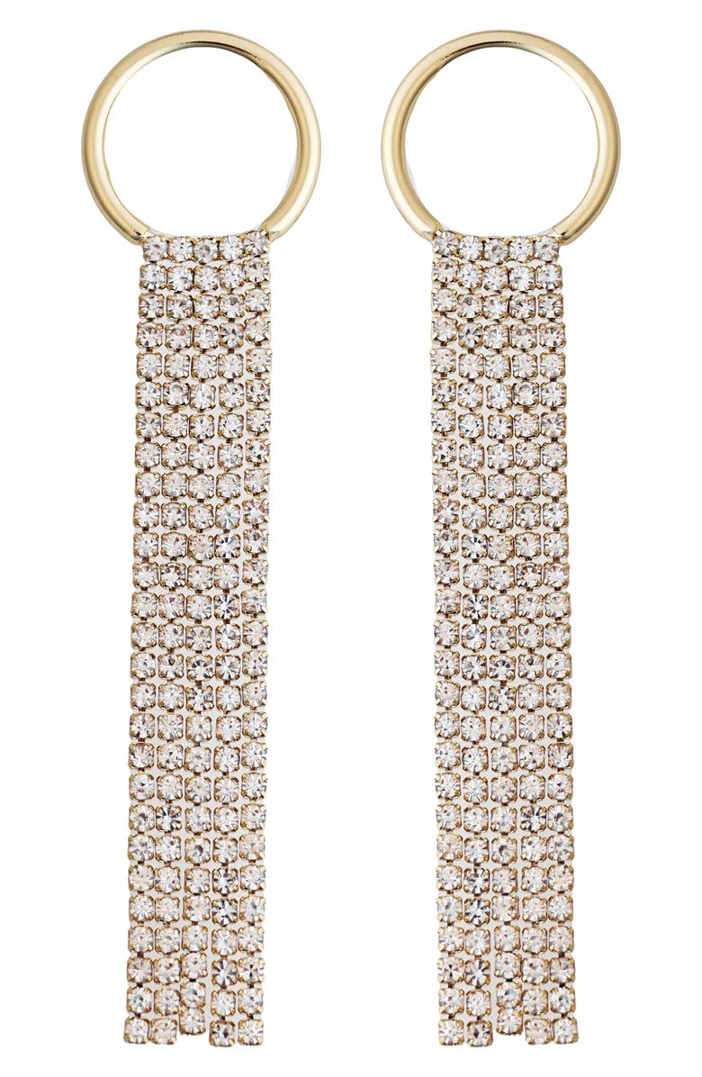 Panacea Cubic Zirconia Fringe Earrings, Main, color, 