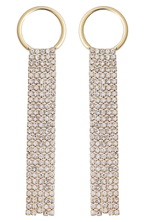 Panacea Cubic Zirconia Fringe Earrings In Brown