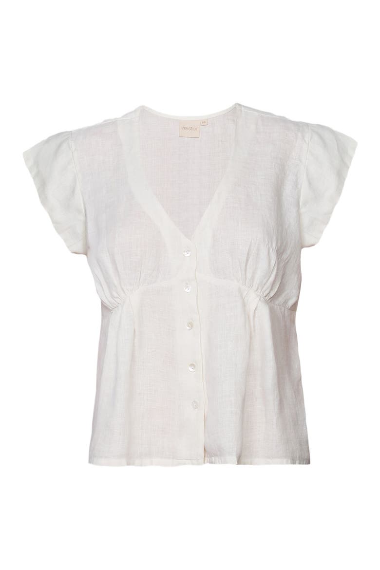 Deep V-neck Short Top, Alternate, color, Off-white