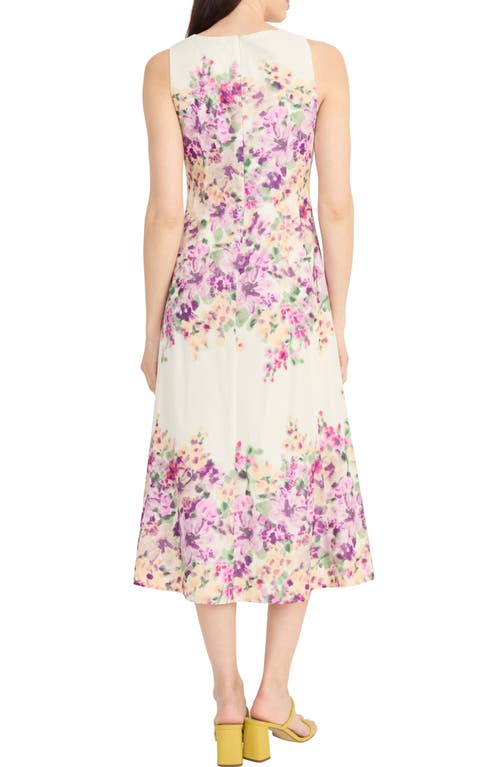 Maggy London Floral Sleeveless Cotton Midi Dress