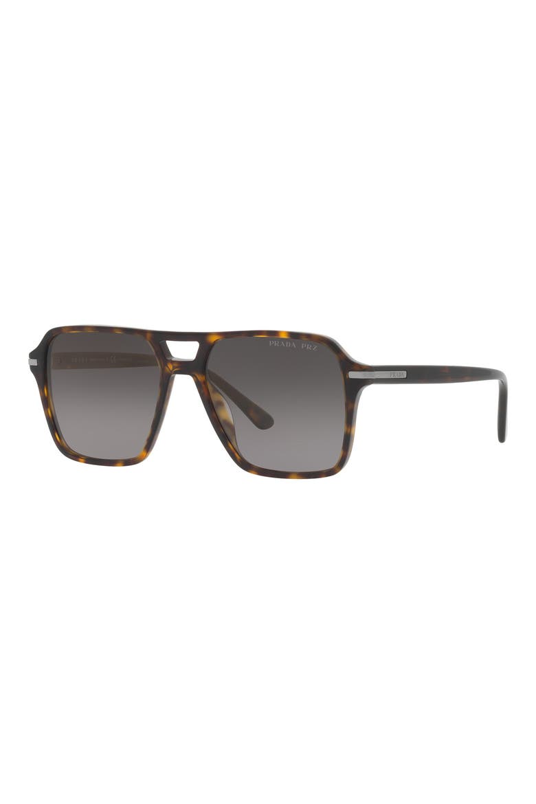 55mm Gradient Polarized Pilot Sunglasses, Alternate, color, HAVANA