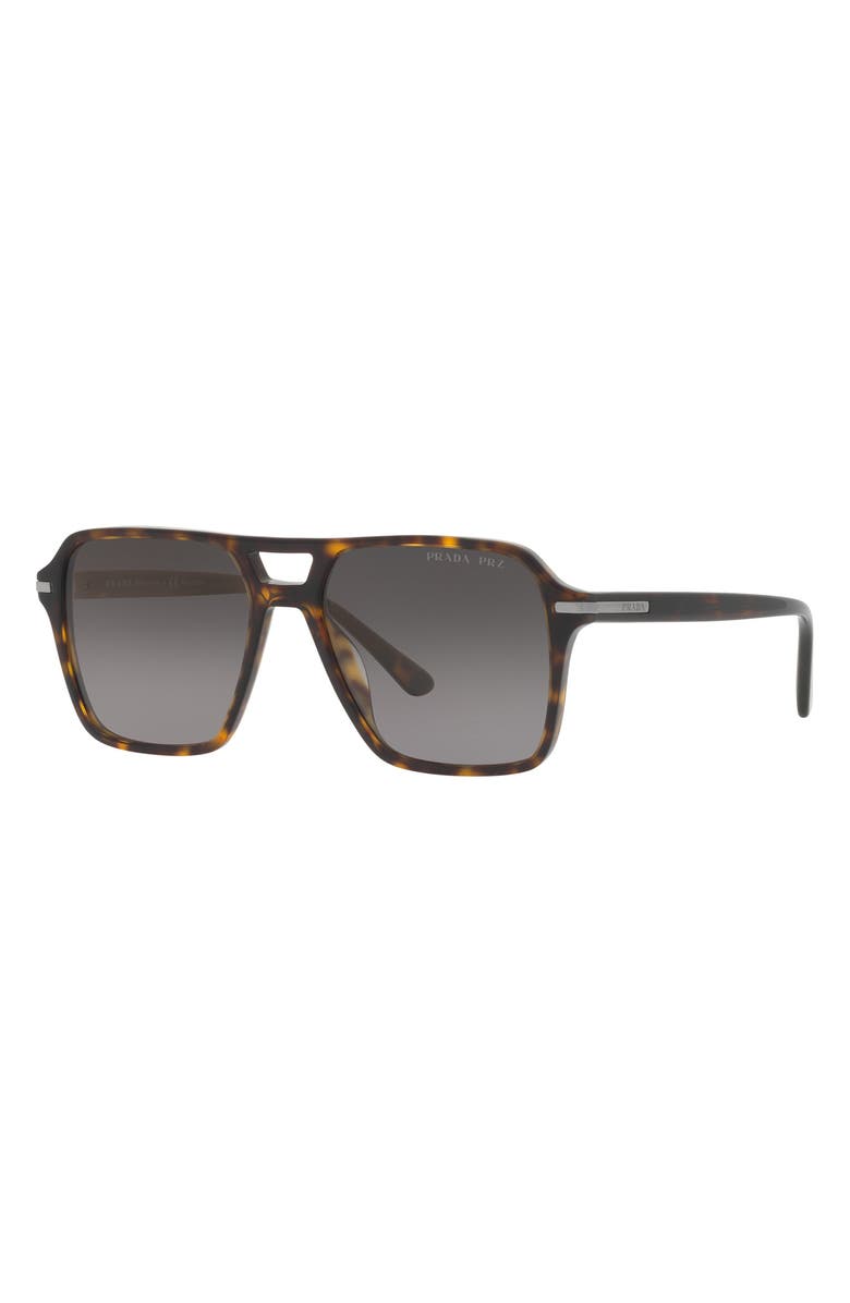 Prada 55mm Gradient Polarized Pilot Sunglasses, Alternate, color,