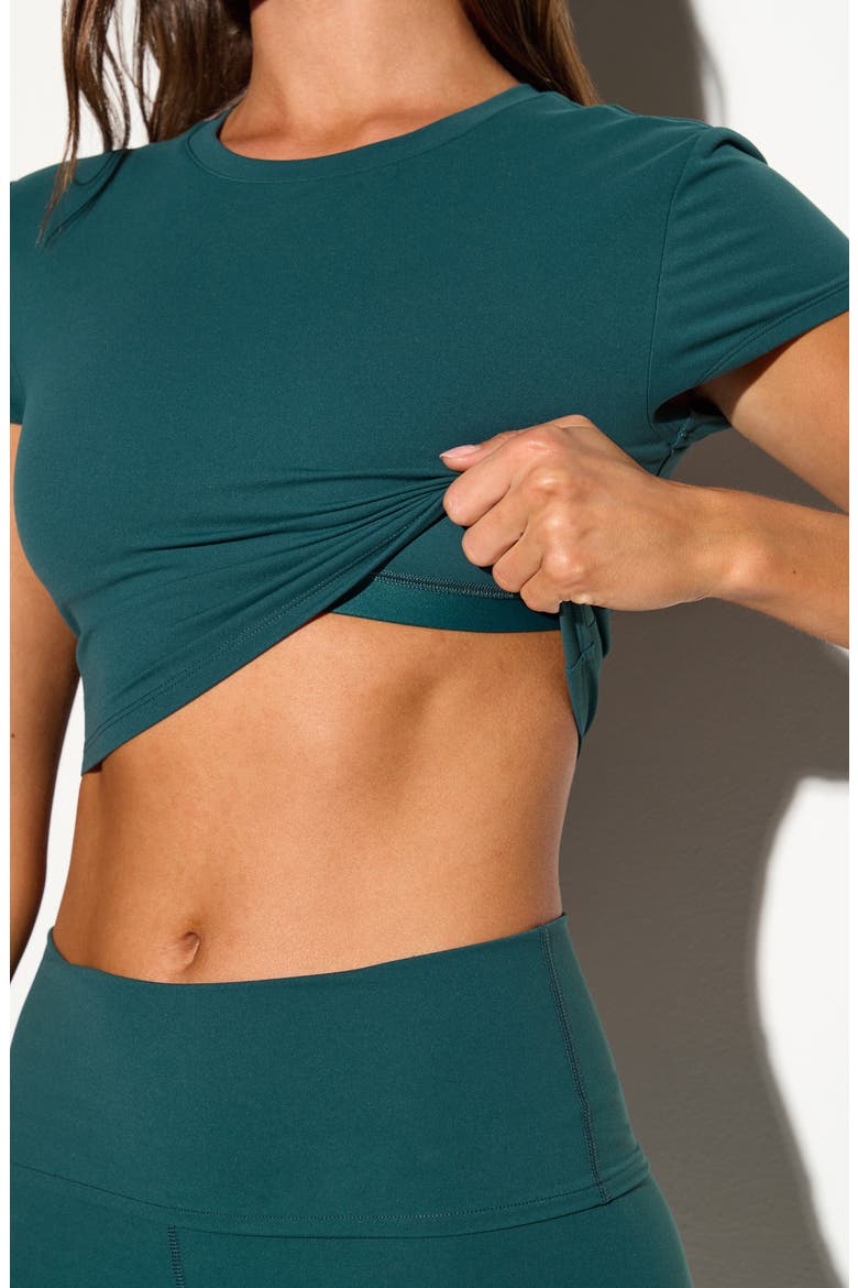 Huntley Performance Cropped T-Shirt, Alternate, color, EVERGREEN