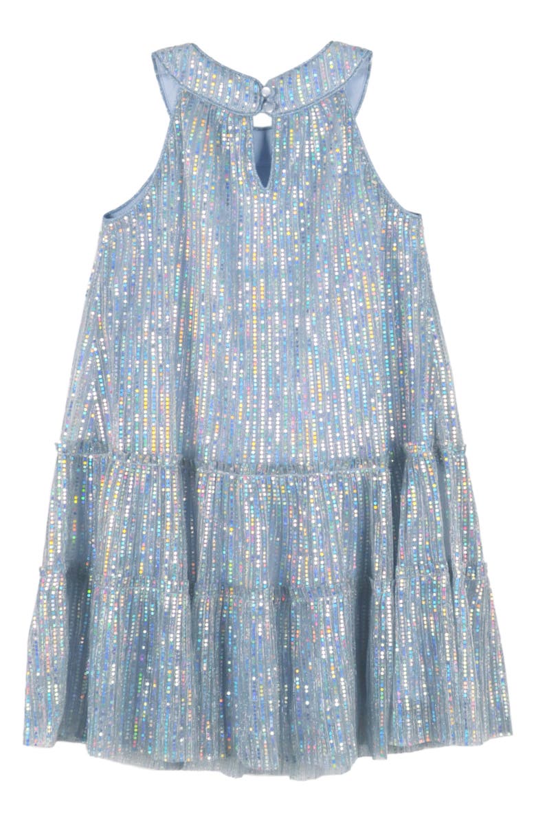 Zunie Kids' Foil Dot Party Dress, Alternate, color, Periwinkle