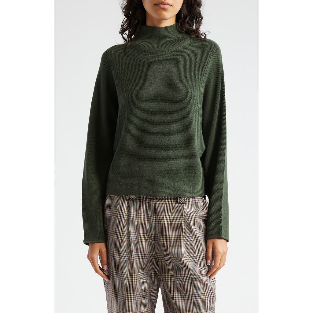 Ramy Brook Cassidy Mock Neck Wool Sweater In Green
