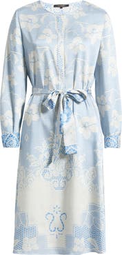 KOBI HALPERIN Michelle Print Tie Waist Long Sleeve Dress