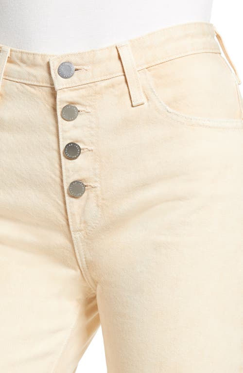 AG HIGH WAIST RAW HEM STRAIGHT LEG JEANS 
