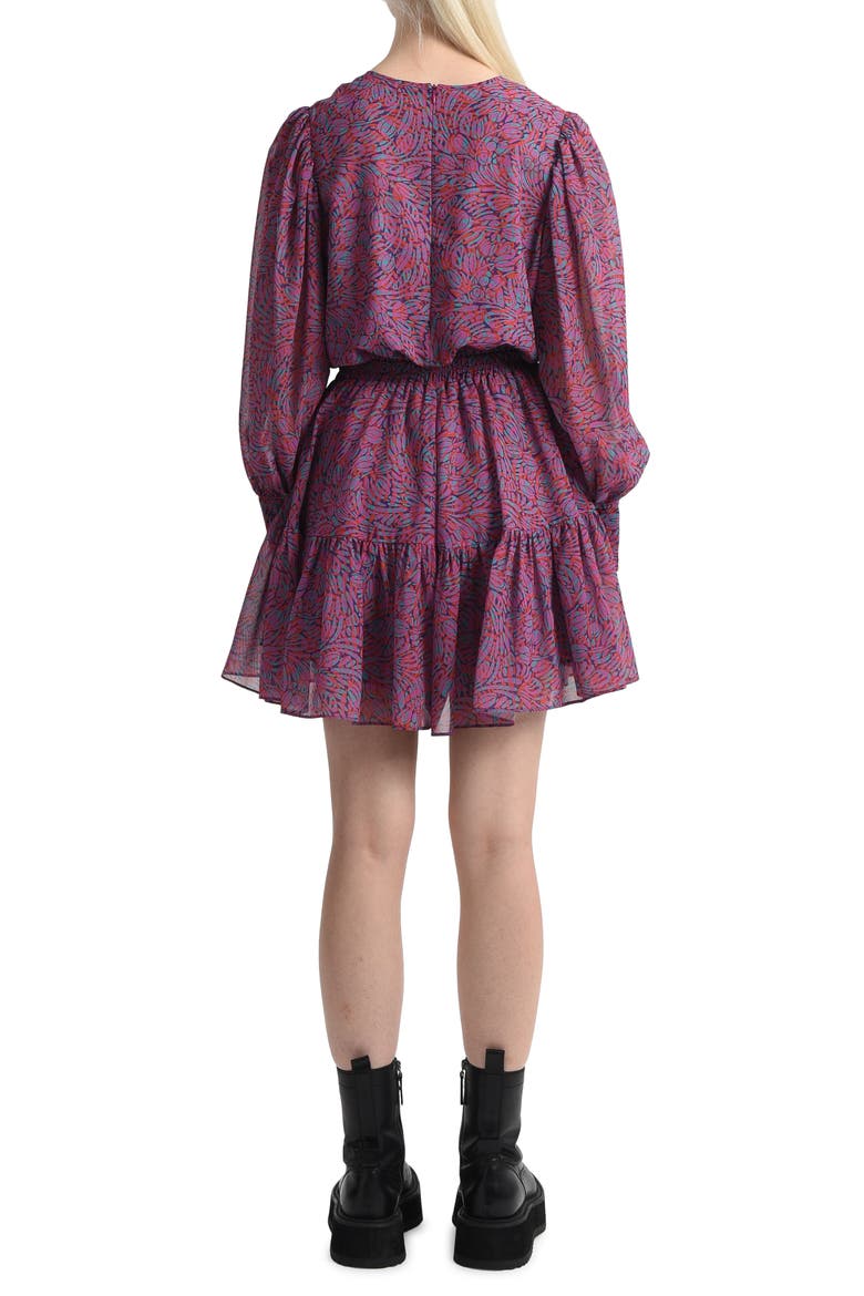 Splendid Long Sleeve Tiered Minidress, Alternate, color, PINK