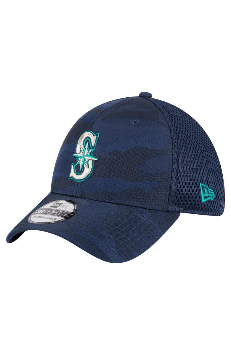 New Era Men's New Era Navy Seattle Mariners Subtle Camo 39THIRTY Flex Hat, Alternate, color, 