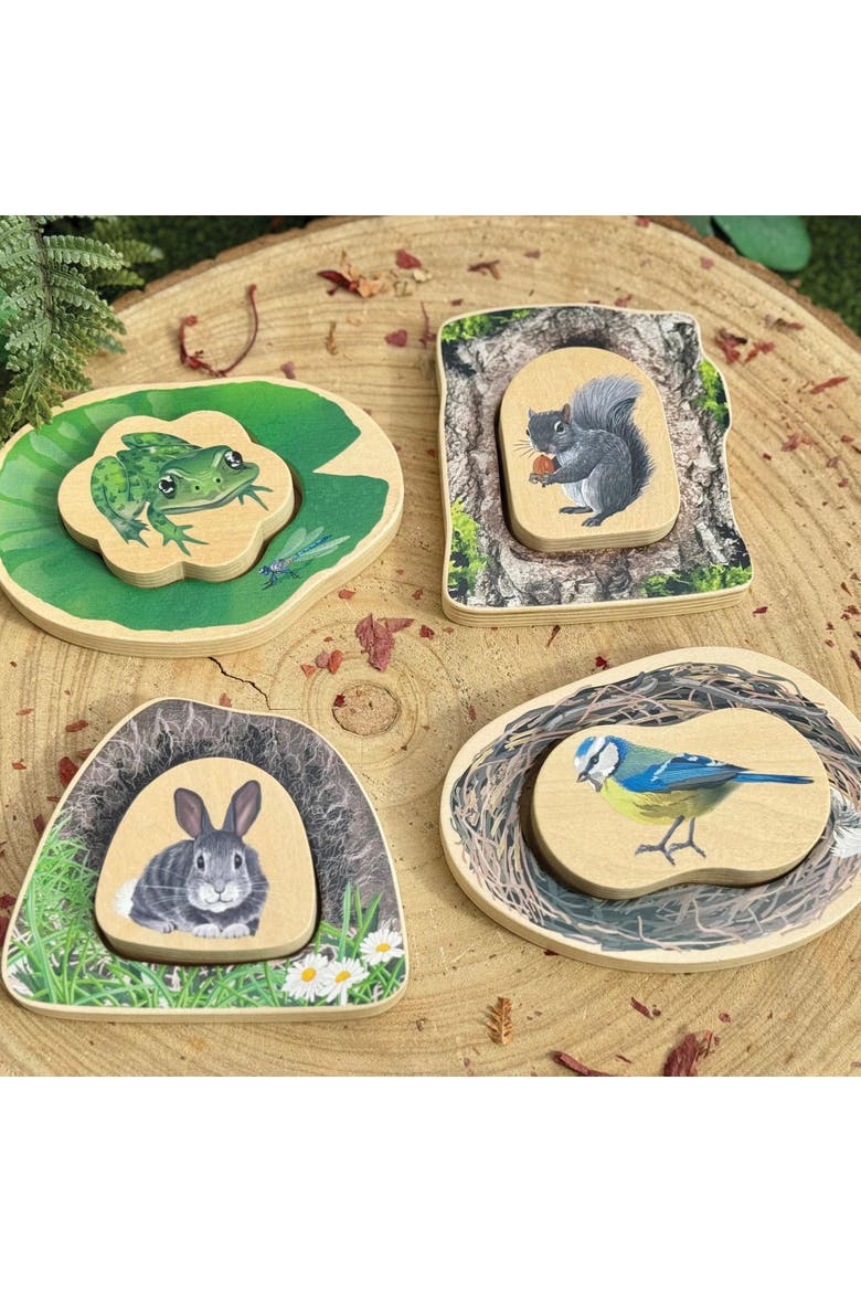Who's Hiding? Woodland Animal Puzzles - Set of 4, Alternate, color, Multicolored