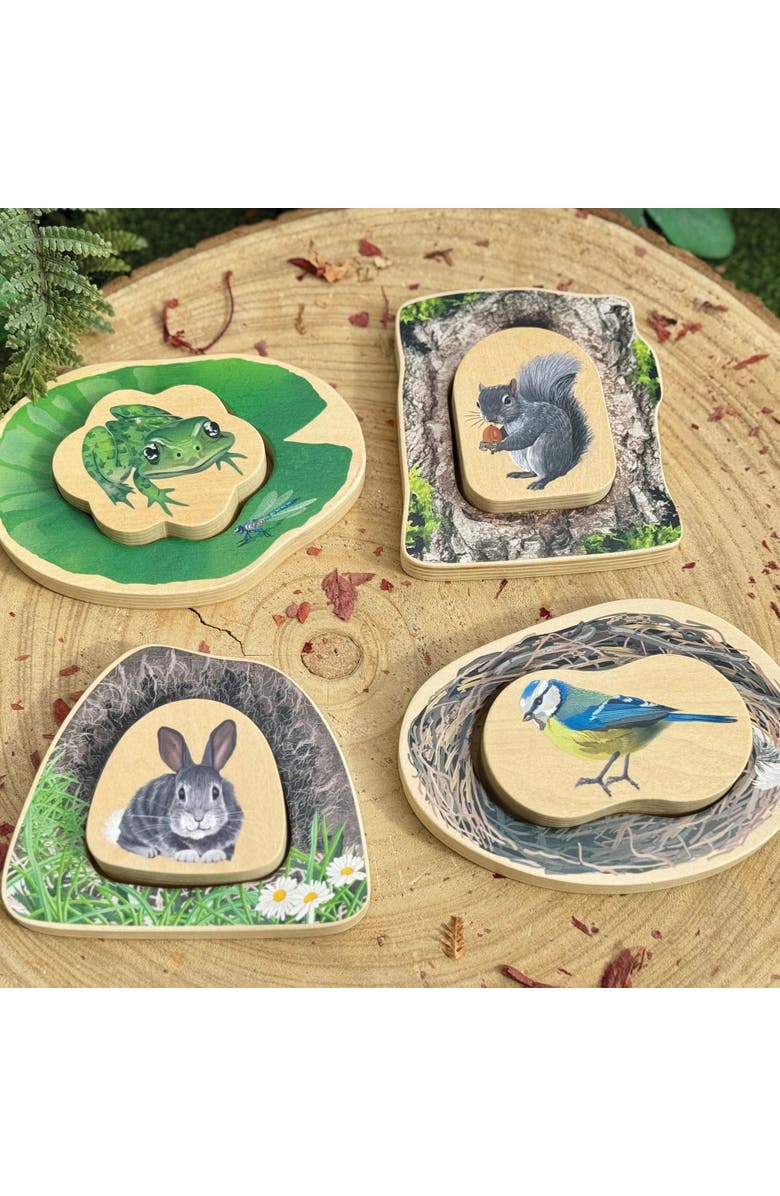 Yellow Door Who's Hiding? Woodland Animal Puzzles - Set of 4, Alternate, color, Multicolored