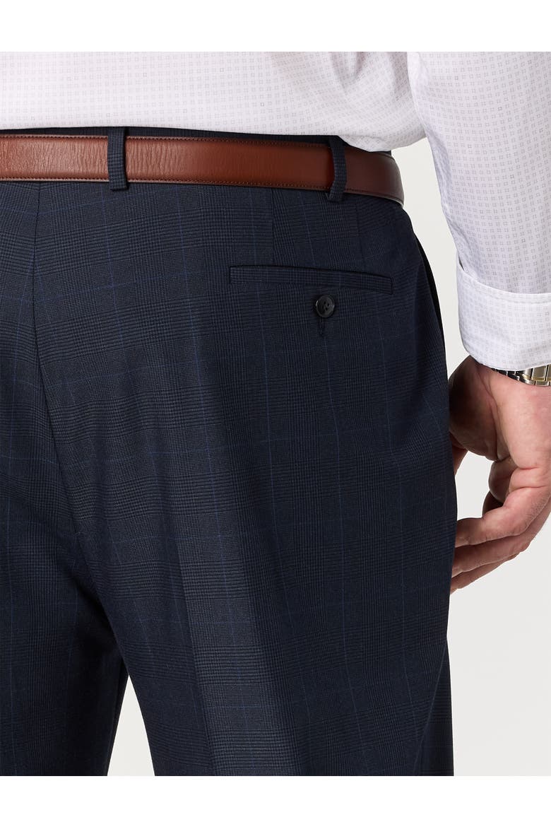 Big & Tall Houndstooth Windowpane Suit Pants, Alternate, color, BLUE