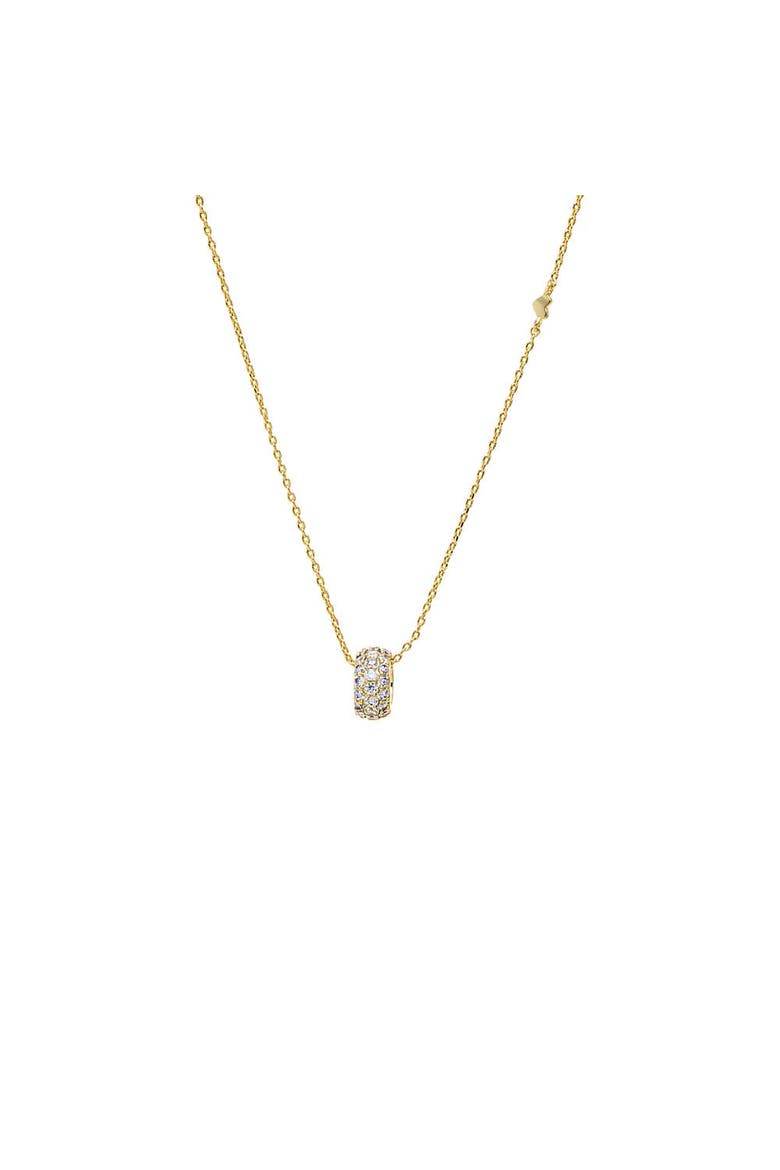 Wide Pave Roller Charm Necklace, Main, color, Gold