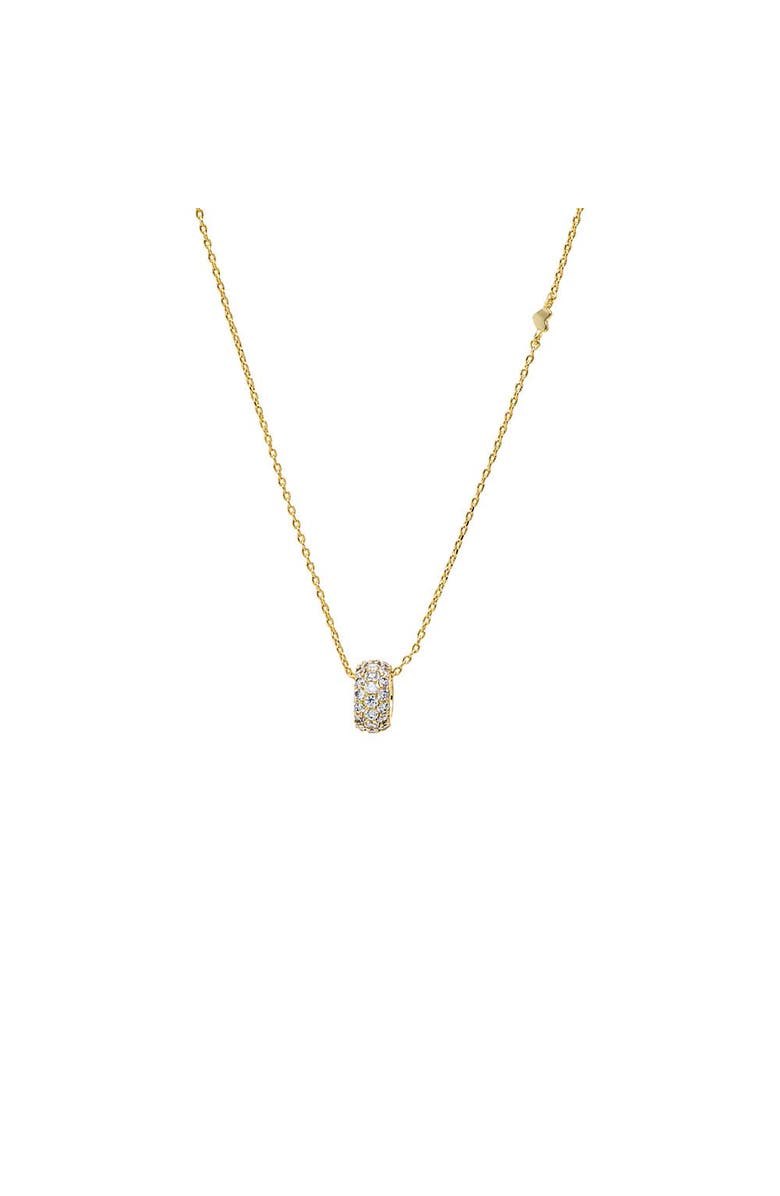 BY ADINA EDEN Wide Pave Roller Charm Necklace, Main, color, Gold