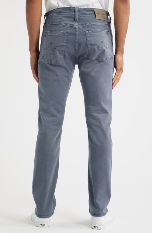 Ag Everett Sueded Stretch Sateen Slim Straight Leg Pants In Blue
