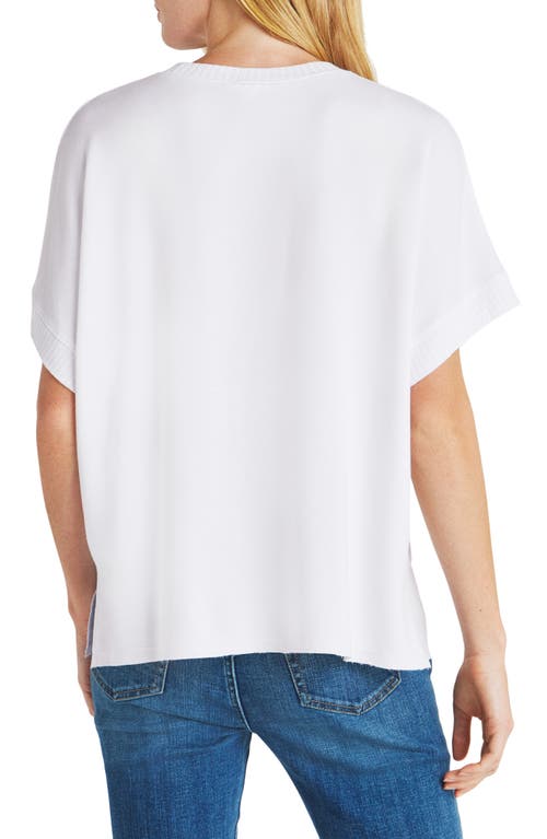 Splendid Supersoft Short Sleeve Sweatshirt In Fresh White