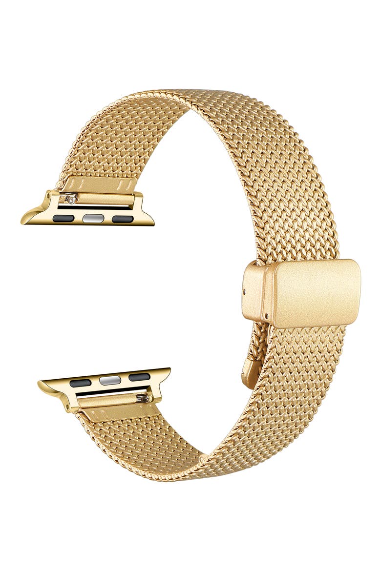 Stainless Steel Mesh Apple Watch® Watchband, Alternate, color, GOLD
