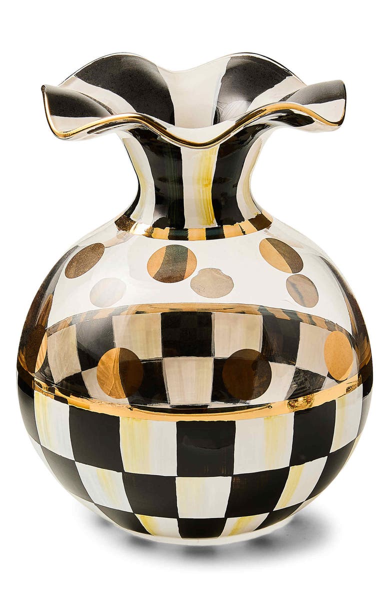 MACKENZIE CHILDS Tango Vase, Main, color, Black