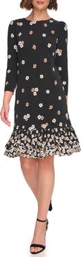 Tommy Hilfiger Floral Ruffle Hem Shift Dress