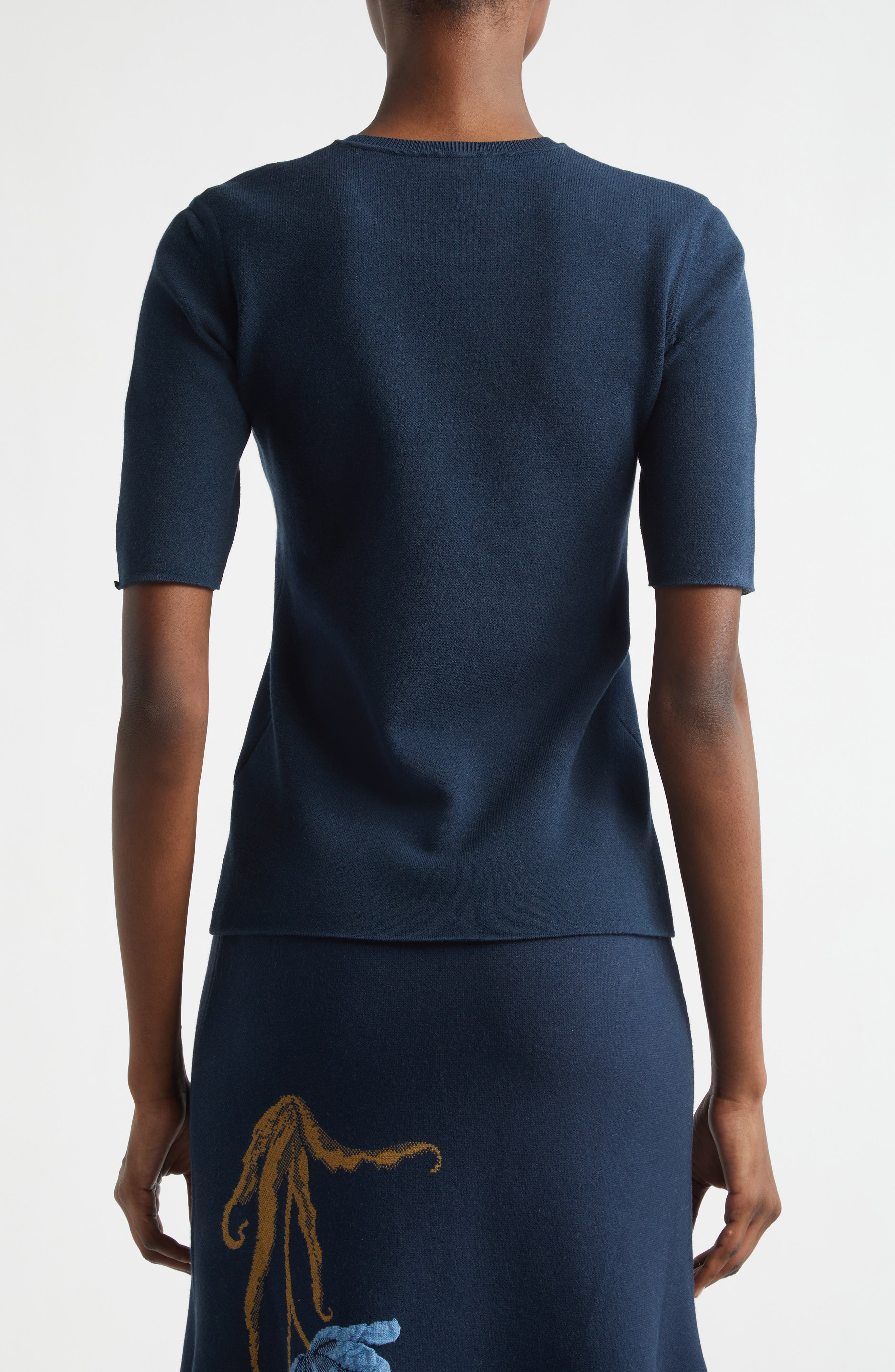 Short Sleeve Jacquard Sweater - image 2