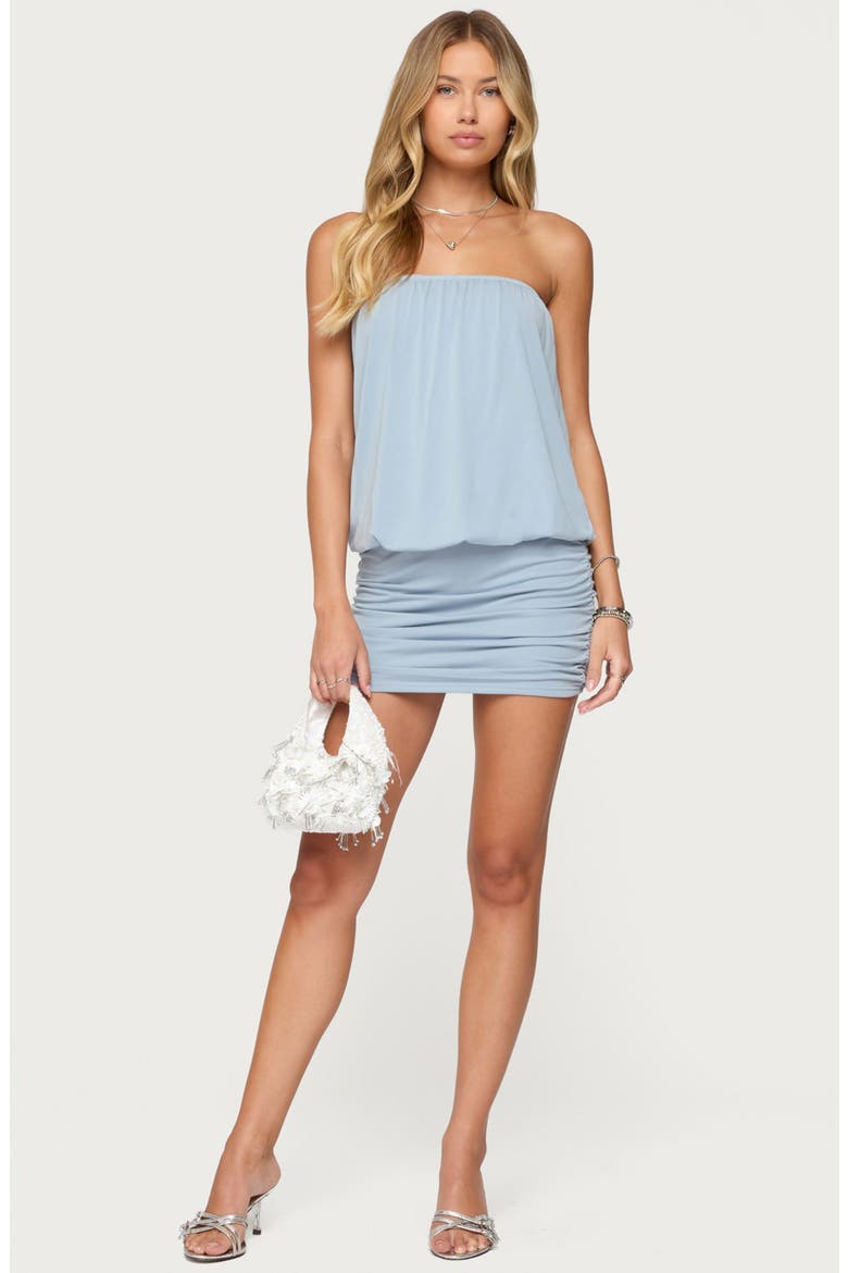 Paloma Strapless Minidress, Alternate, color, LIGHT-BLUE