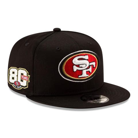 Men's New Era Black San Francisco 49ers 80th Anniversary Side Patch 9FIFTY Snapback Hat