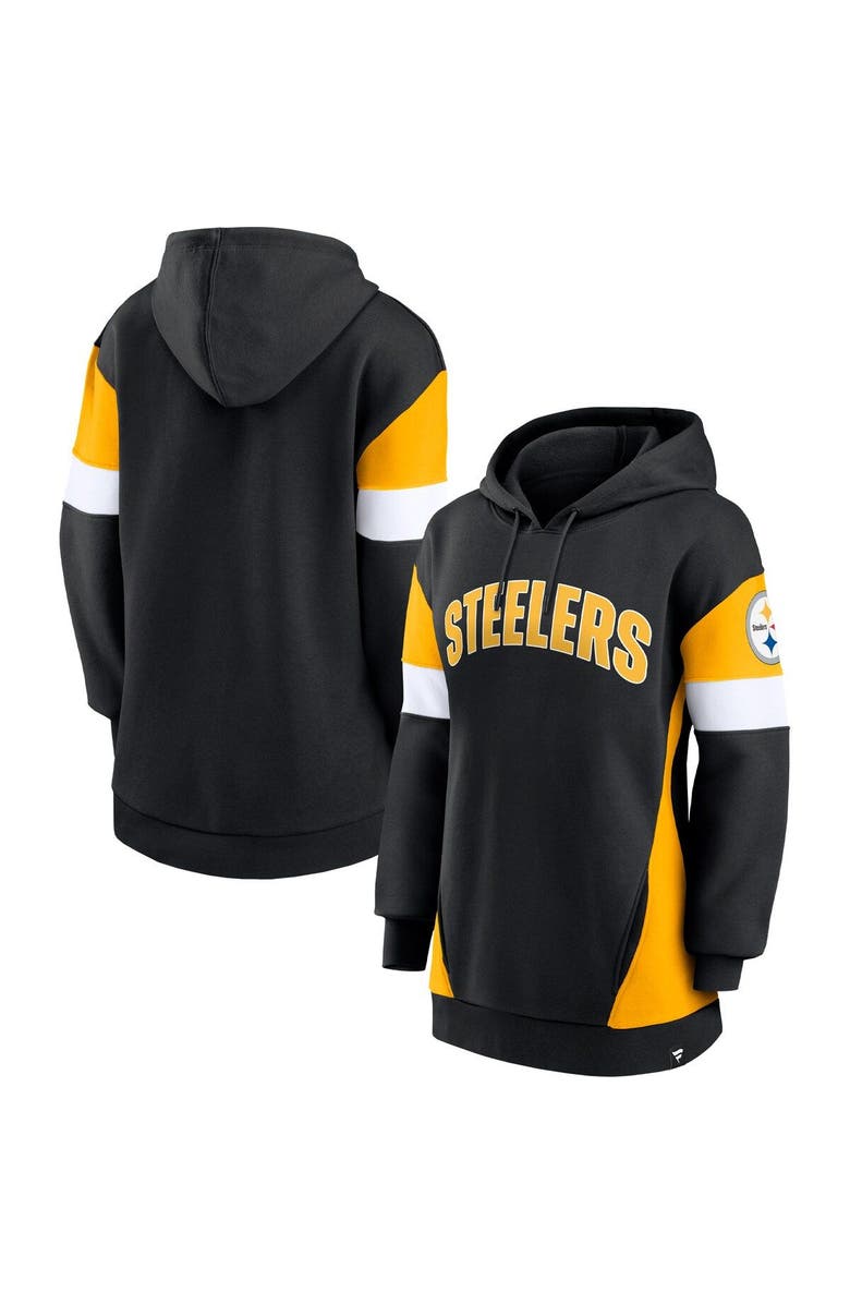 FANATICS Women's Fanatics Branded Black/Gold Pittsburgh Steelers Lock It Down Pullover Hoodie, Alternate, color, 