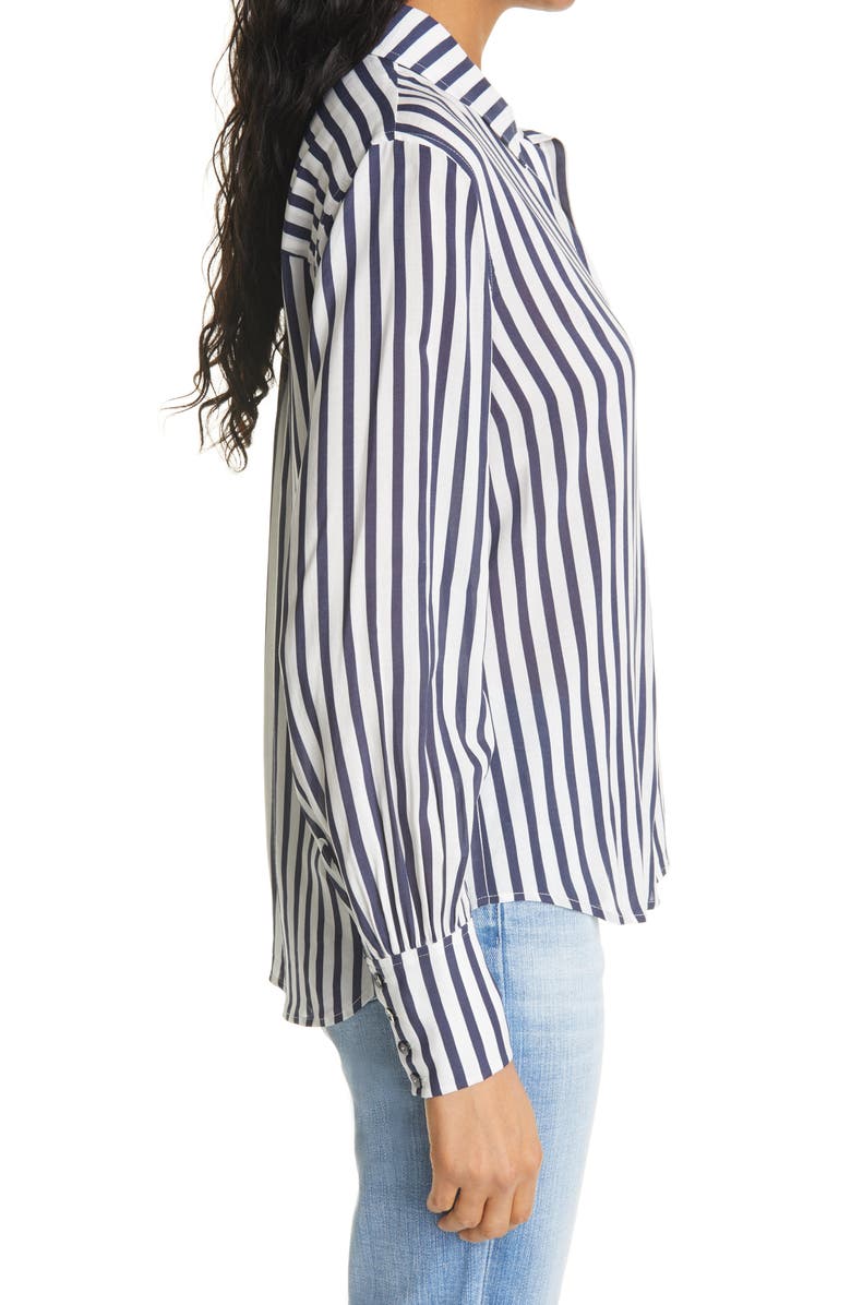L'AGENCE Jess Stripe Button-Up Blouse, Alternate, color,