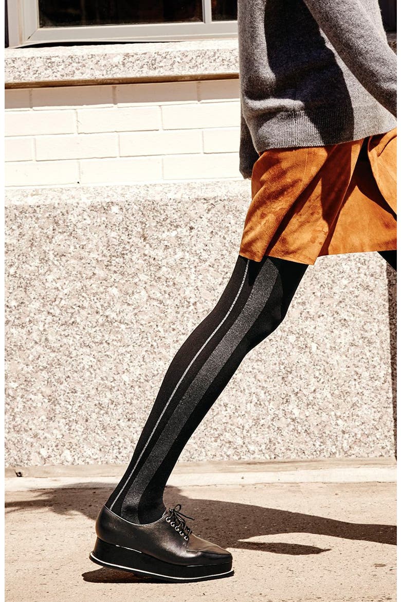 Color Block Tights, Alternate, color, BLACK W/ GREY