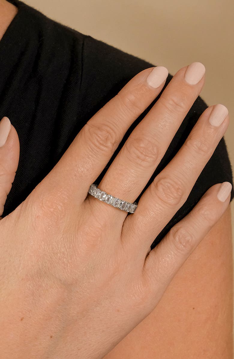 Sterling Forever Kylie CZ Eternity Band Ring, Alternate, color, Silver