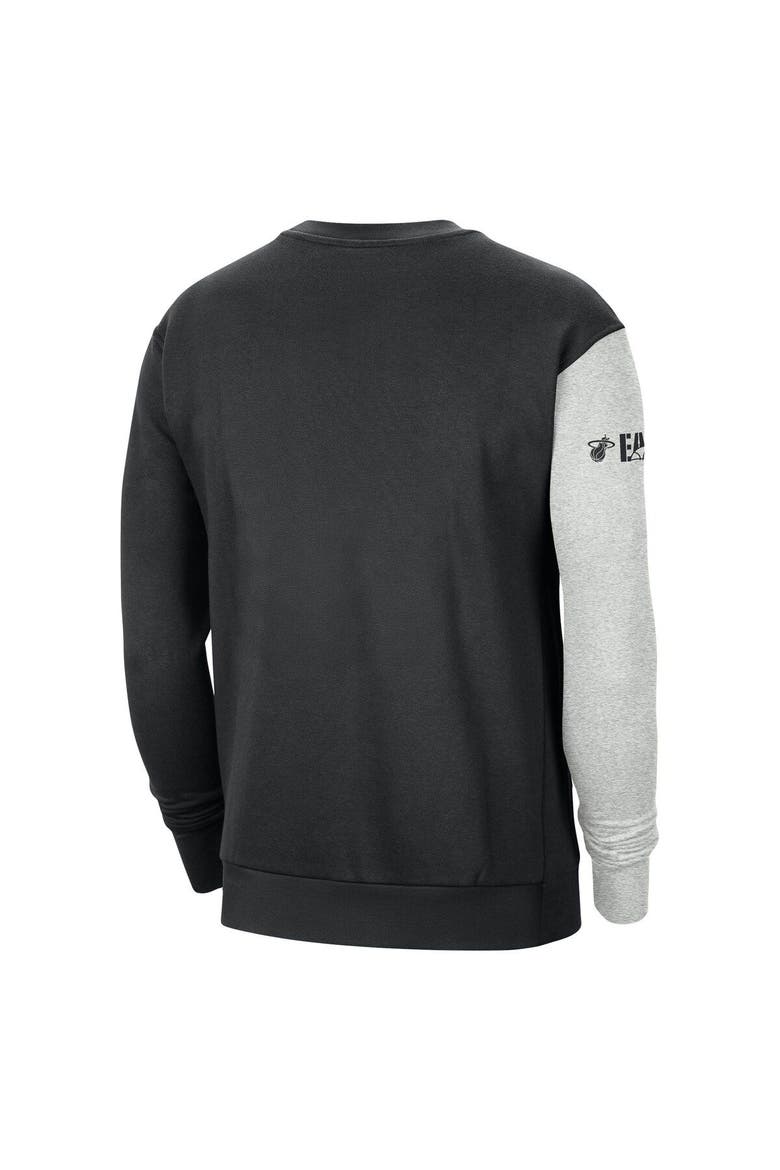 Men's Nike Black/Heather Gray Miami Heat Courtside Versus Force & Flight Pullover Sweatshirt, Alternate, color, Black
