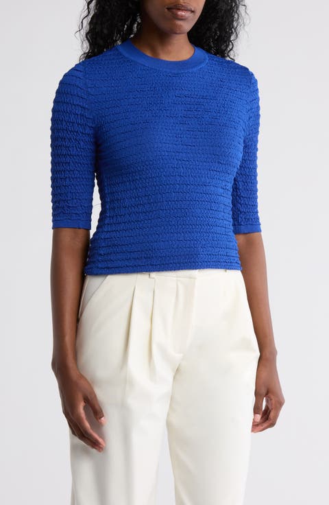 Textured Short Sleeve Knit Top