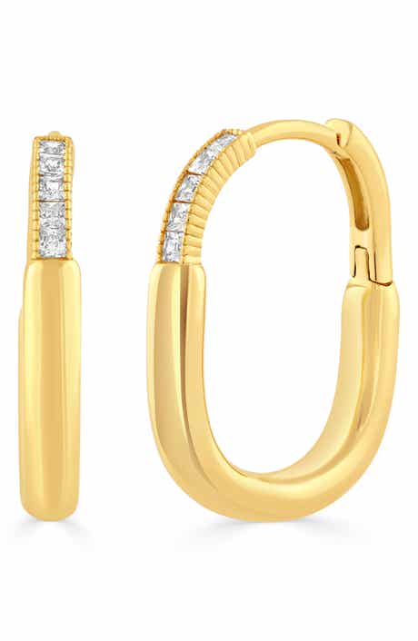 Cubic Zirconia Huggie Hoop Earrings