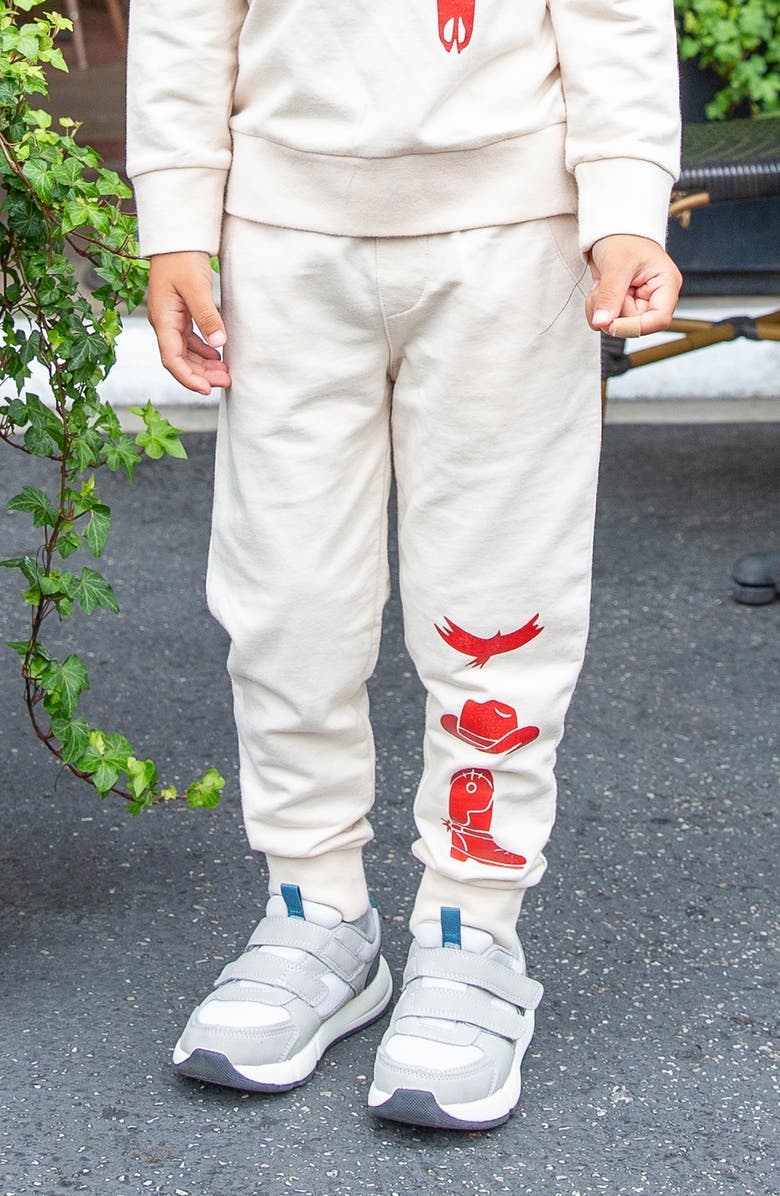 Miki Miette Kids' Ziggy Cowboy French Terry Graphic Joggers, Alternate, color, 