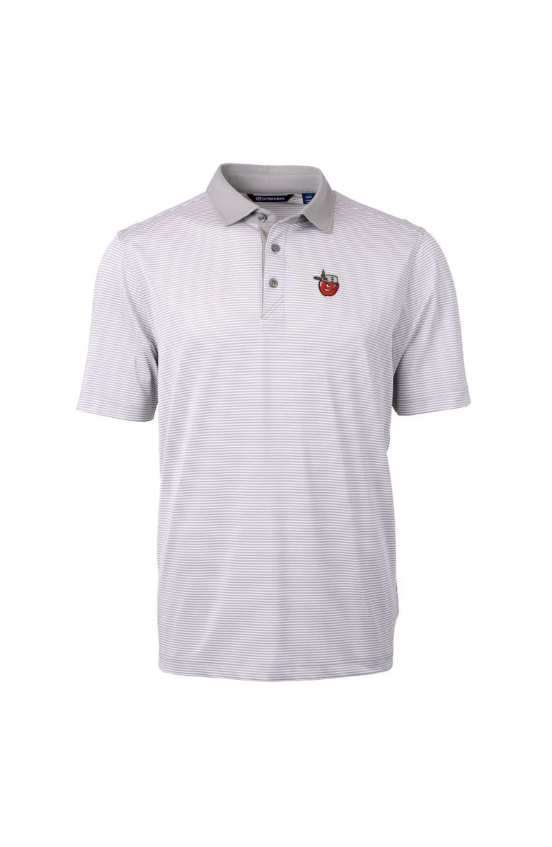 Cutter & Buck Men's Cutter & Buck Gray Fort Wayne TinCaps Big & Tall Virtue Eco Pique Micro Stripe Recycled Polo, Alternate, color, 