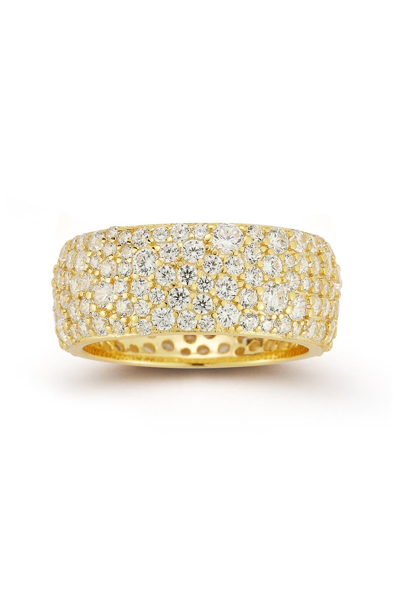 Pavé Cubic Zirconia Band Ring, Main, color, GOLD