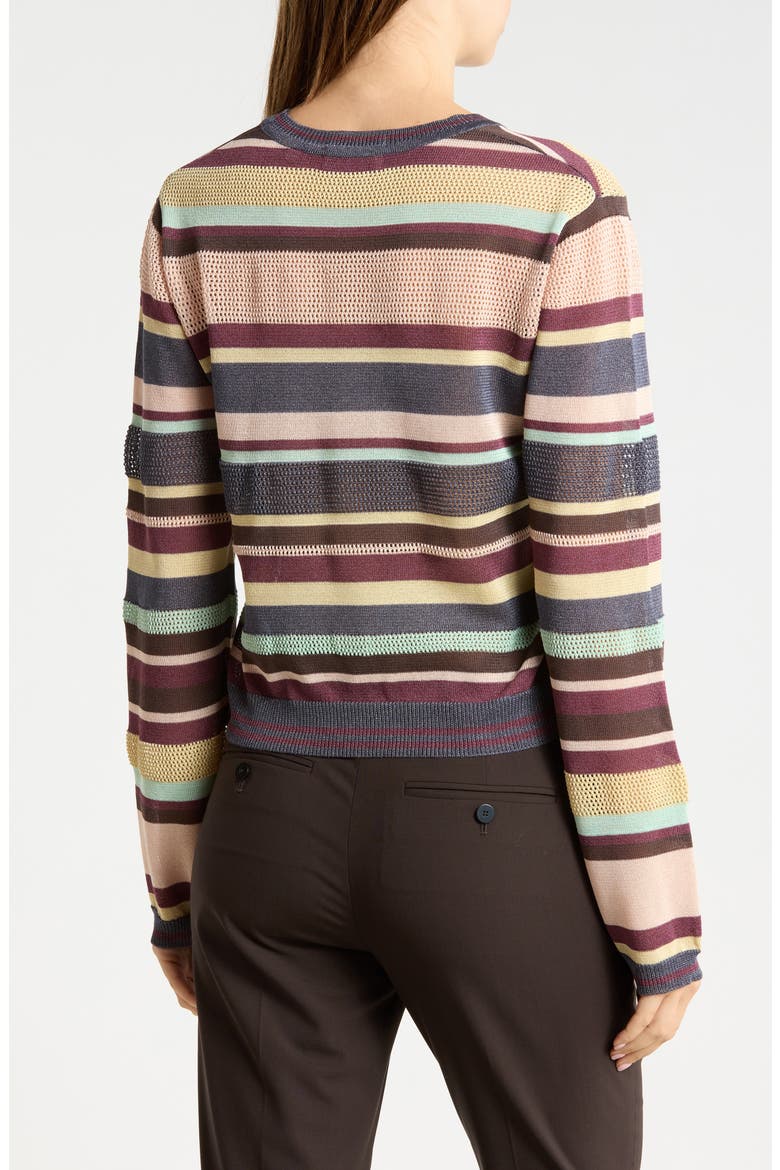 Floral Jacquard Crewneck Sweater, Alternate, color, CHARCOAL GREY HEATHE