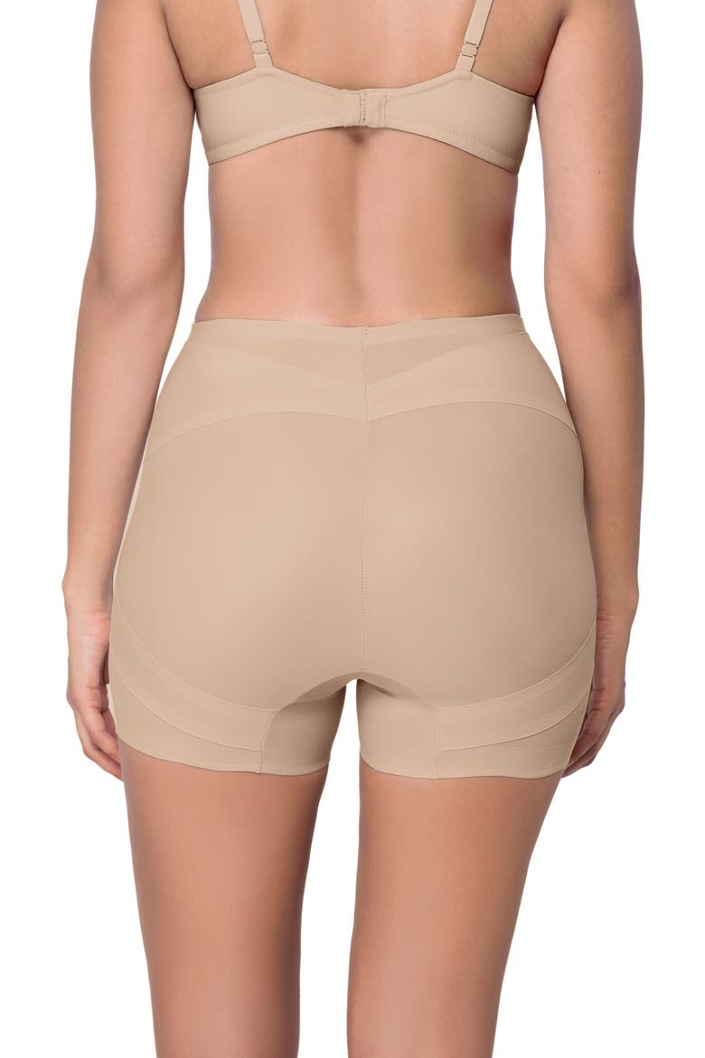 Flex Ability Shaping Boyshorts, Alternate, color, WARM BEIGE