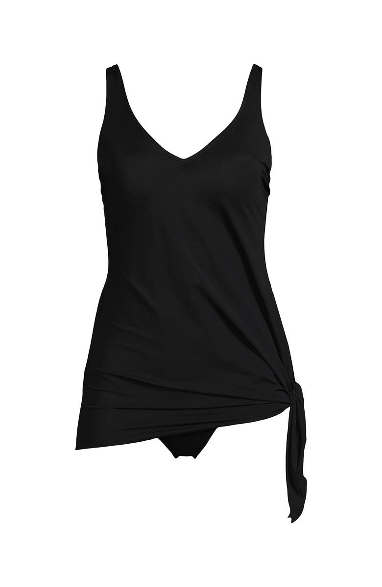Lands' End Slender Suit Fauxkini One Piece Swimsuit, Alternate, color, Black