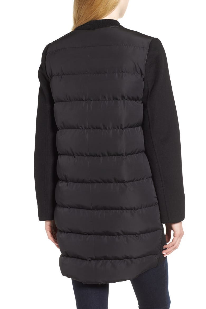 Wool & Quilted Coat, Alternate, color, BLACK