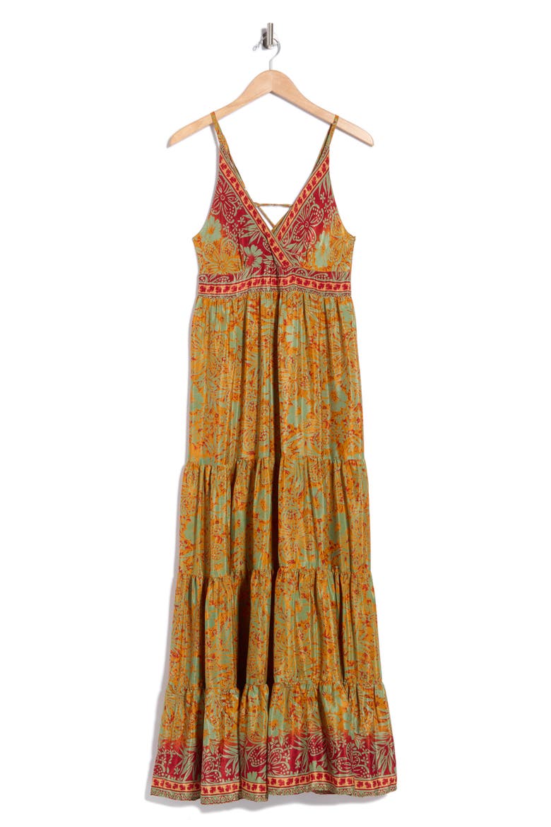 Back Tie Maxi Dress, Alternate, color, RED/ ORANGE