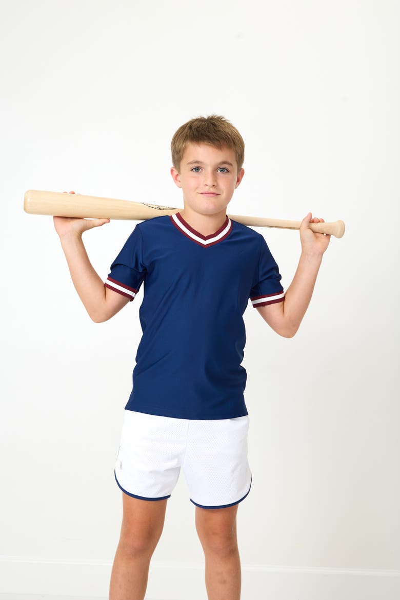 Boys V Neck Practice Tee, Alternate, color, Navy