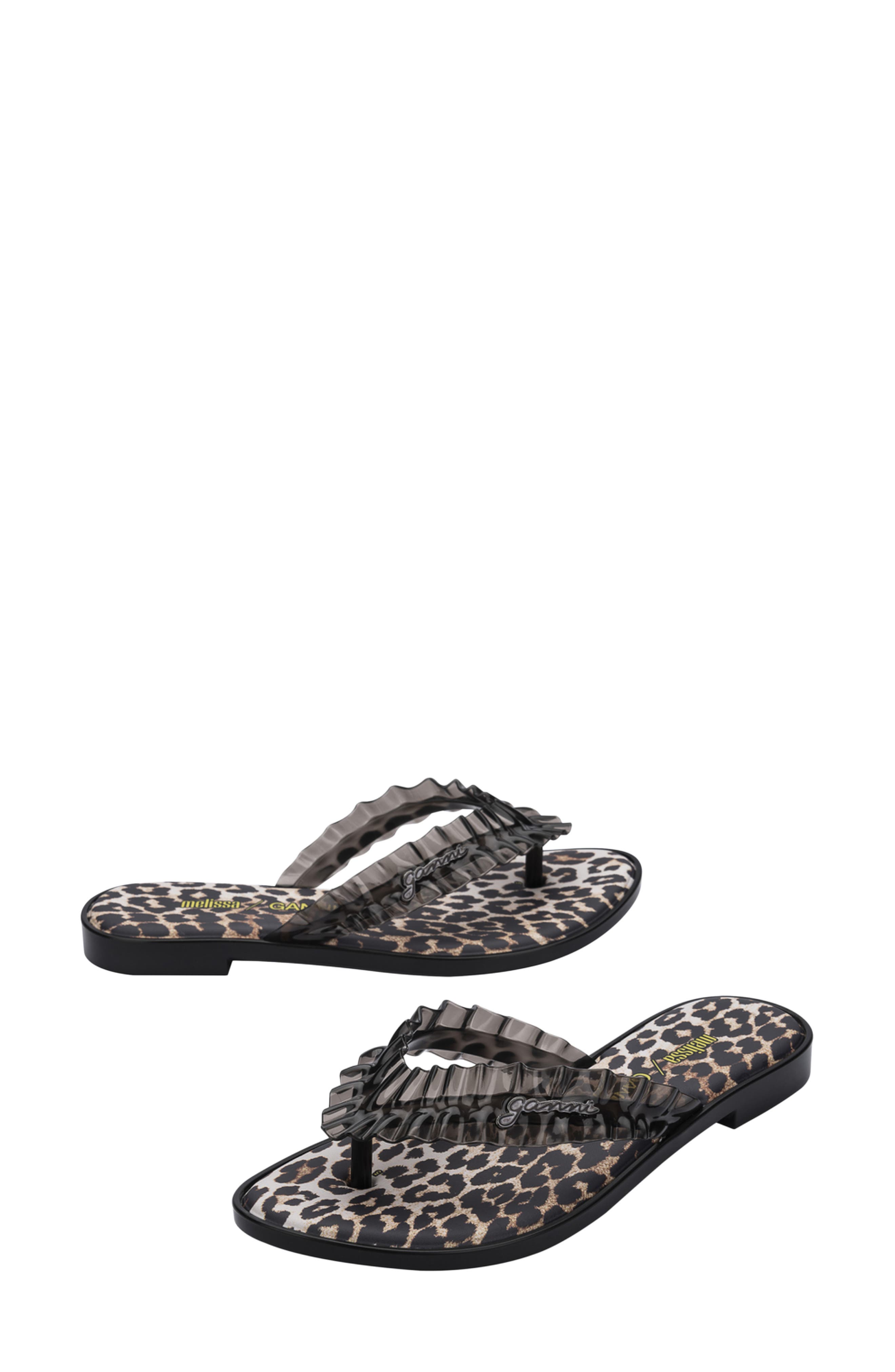 Melissa x Ganni Slim Flip Flop, Alternate, color, Black
