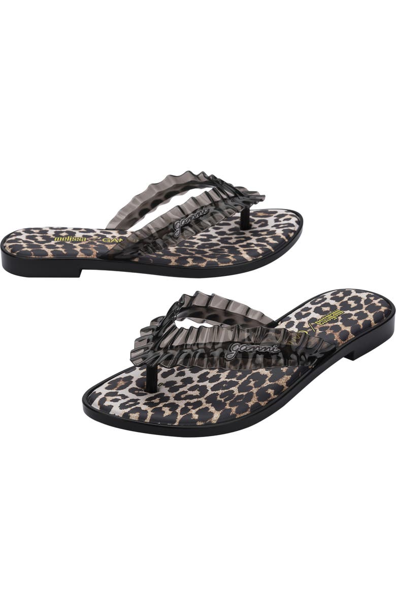 Melissa x Ganni Slim Flip Flop, Alternate, color, Black