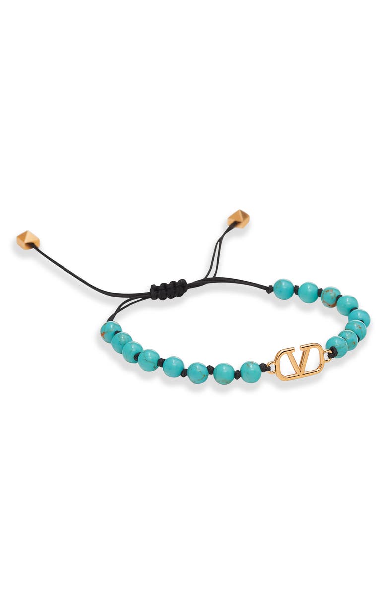 Valentino Garavani Men's VLOGO Beaded Bracelet, Main, color,