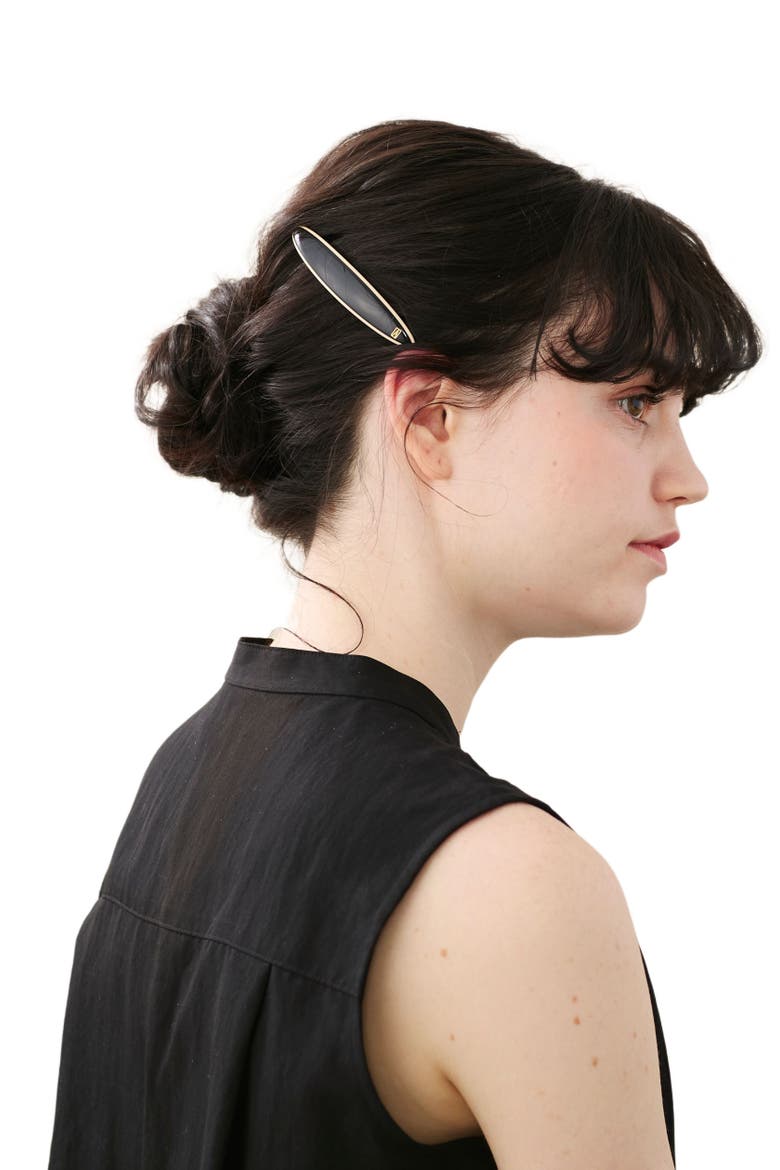 Acetate Panama barette, Alternate, color, Black