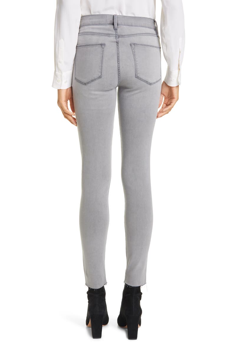 Le High Raw Edge Ankle Skinny Jeans, Alternate, color, STONEWAY