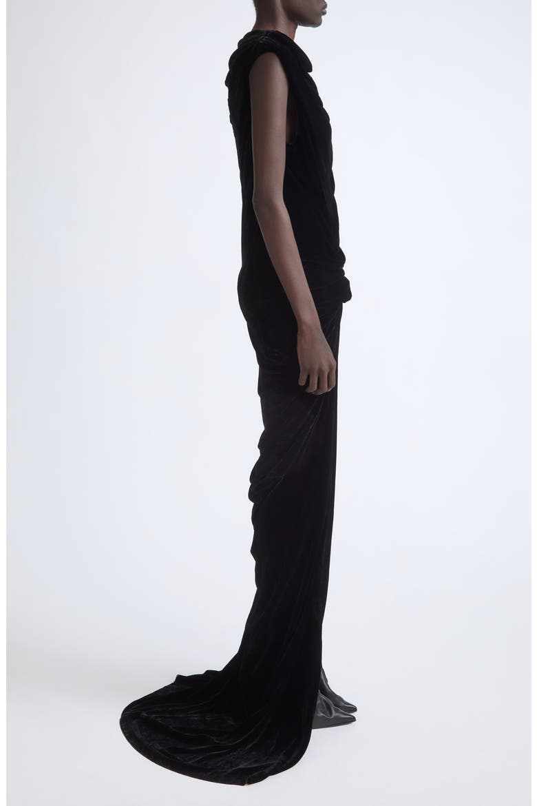 Velvet Strutter Gown, Alternate, color, BLACK