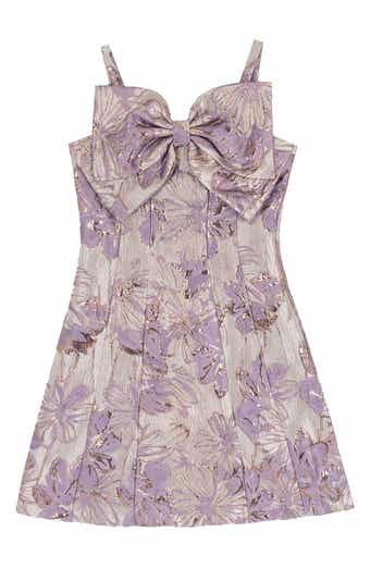 Rare Editions Kids' Metallic Brocade Bow Party Dress