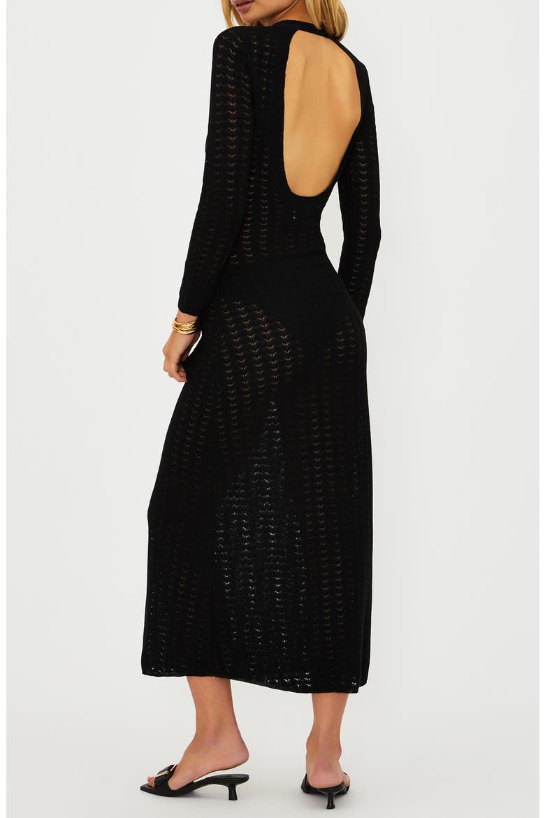 Dolly Long Sleeve Pointelle Cover-Up Maxi Dress, Alternate, color, MIDNIGHT